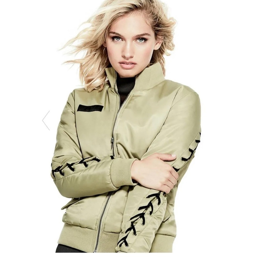 Guess Lace Up Sporty Bomber Jacket